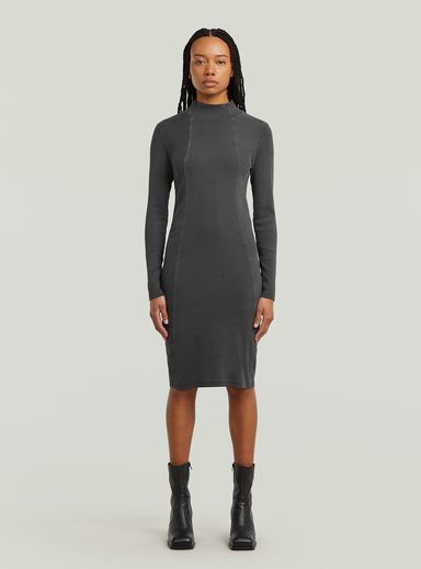 Vestido Washed Slim Rib